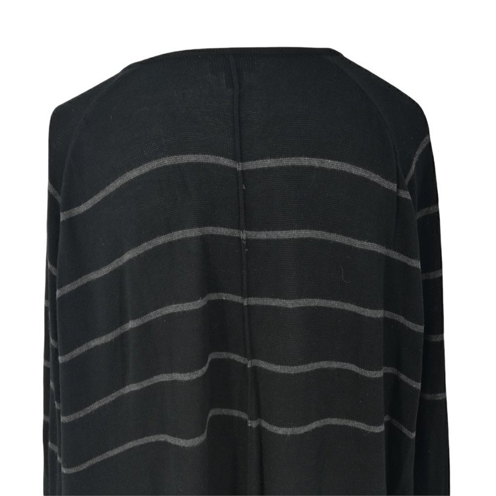 Coco and Carmen Twist Front Striped Sweater Size S/M Black Gray Long Sleeve - Picture 10 of 12